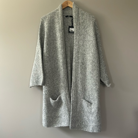 NWT Jarbo Pocket Cardigan Alpaca Wool Heathered Gray Sz 1 (US Size 8-12)‎